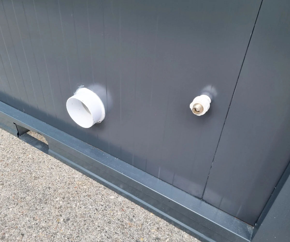 WC Sanitärcontainer mit Doppelkabine - für Mann und Frau - Anthrazit