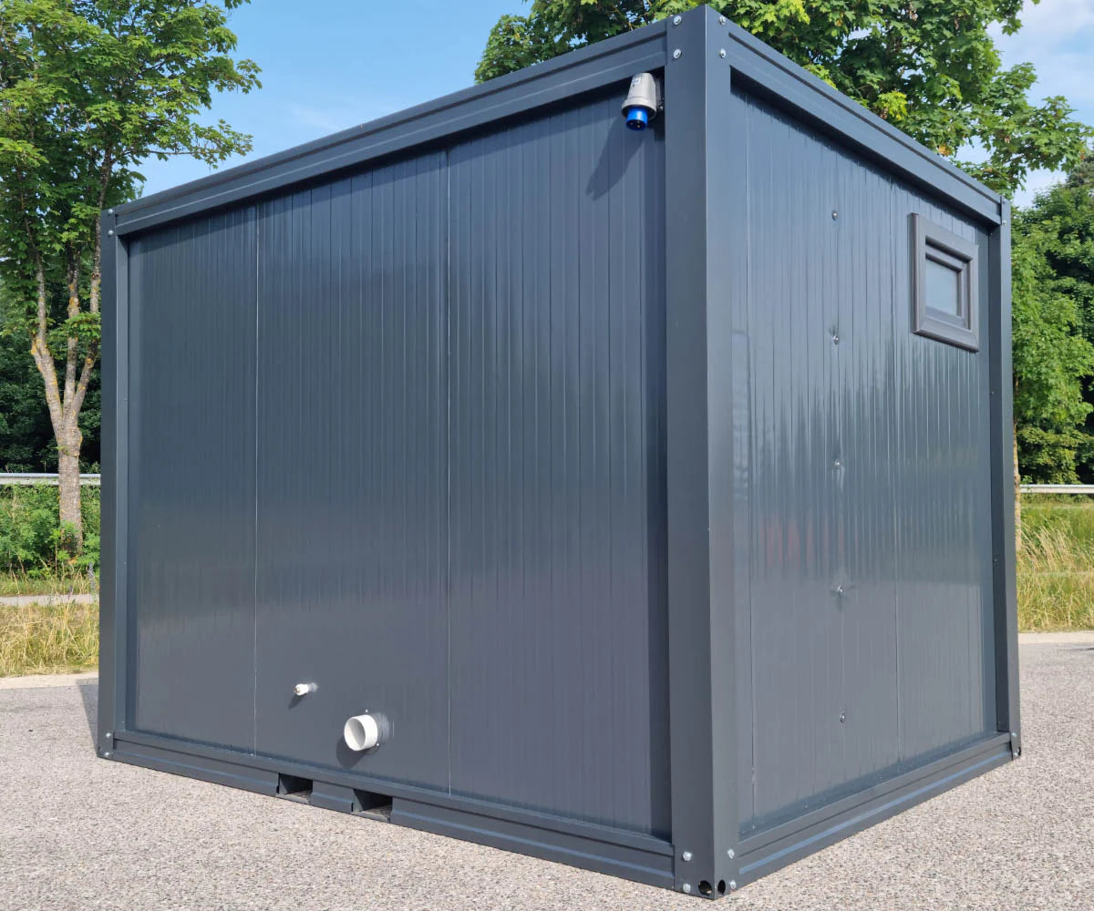 3 m PREMIUM Toilettencontainer – Doppelkabine für Damen und Herren